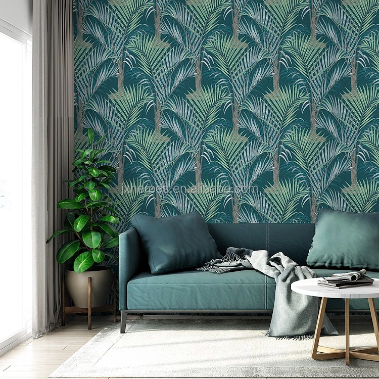 Southeast Asian Style Palm Tree Pattern Living Room Bedroom Decorative Wallpaper