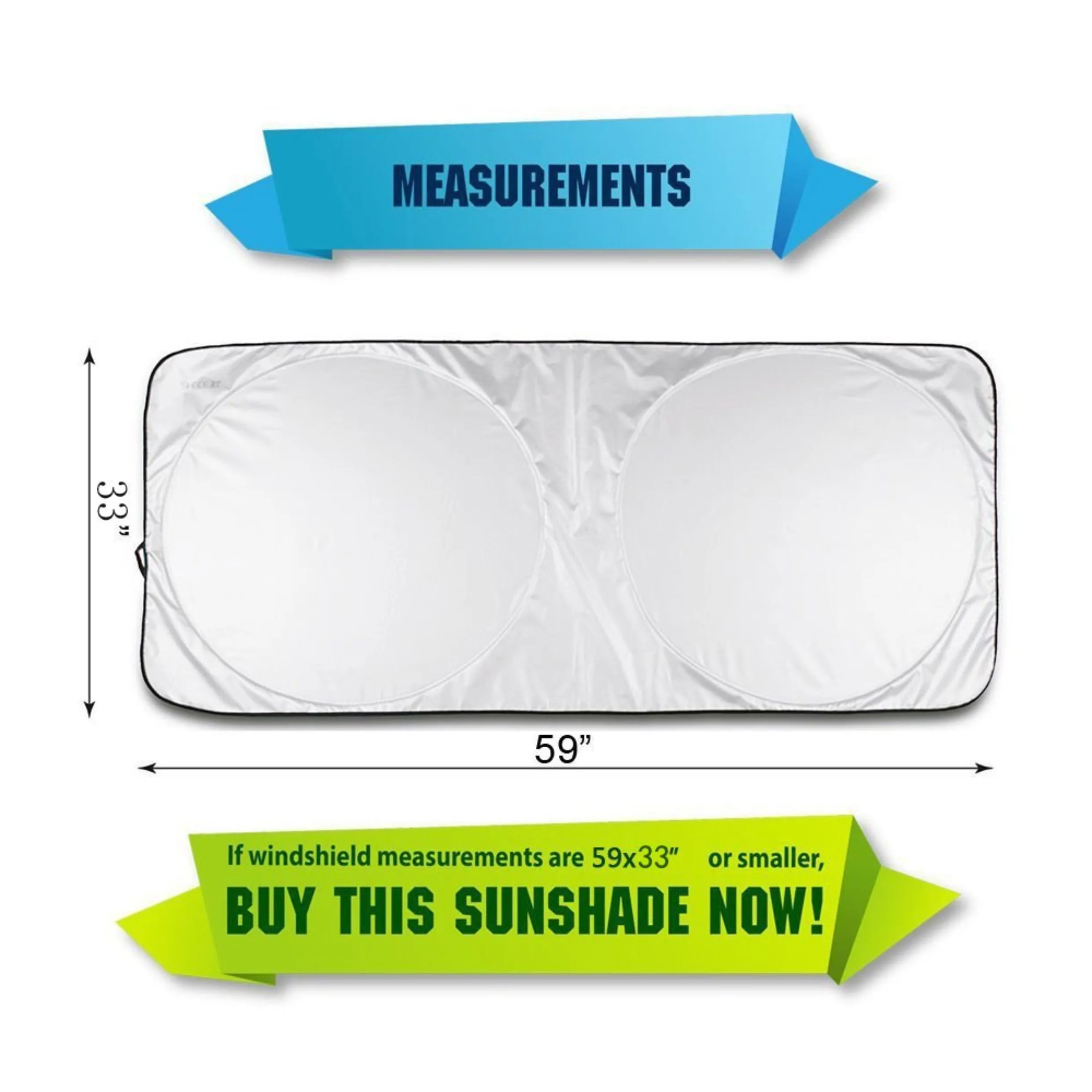 Солнцезащитный козырек с серебряным покрытием для переднего окна автомобиля двойной круглый легко раскрывается и складывается рассеивающий тепло