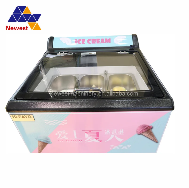 Table Top Style Gelato Display case Freezer Mini Ice Cream Display Fridge