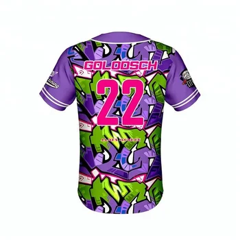 Wholesale 2019 Latest Purple Baseball Jersey Customization Full Sublimation  Baseball Jersey From m.