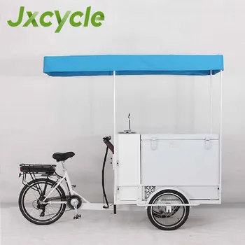 Bicycle freezer ice cream bike food push bike cart wheels with umbrella for sale