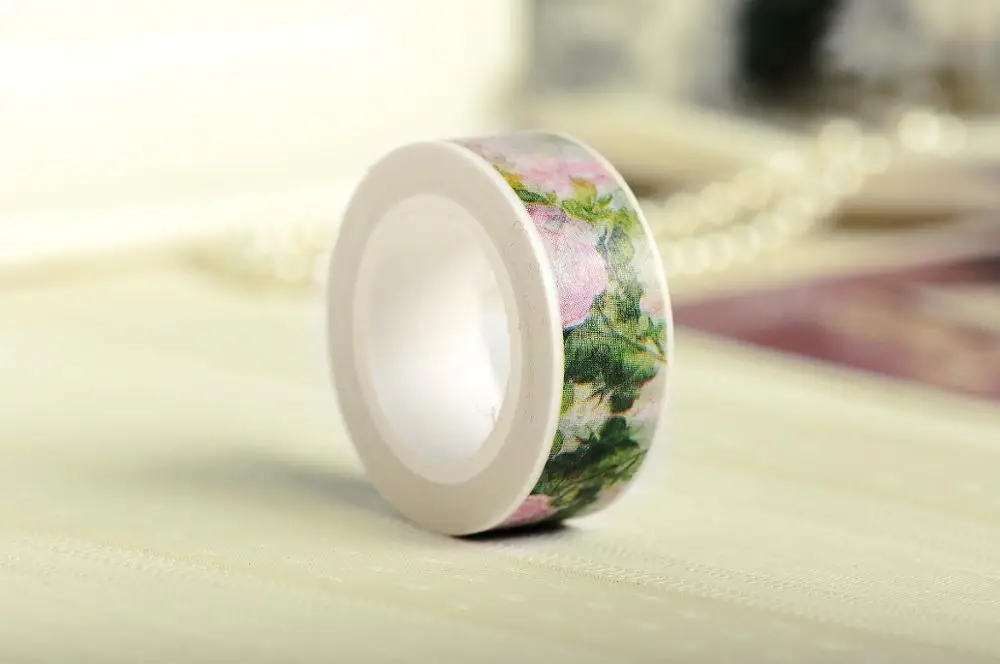 
 Оптовая продажа, Высококачественная клейкая декоративная японская бумажная лента AAGU разных цветов, 15 мм * 10 м  