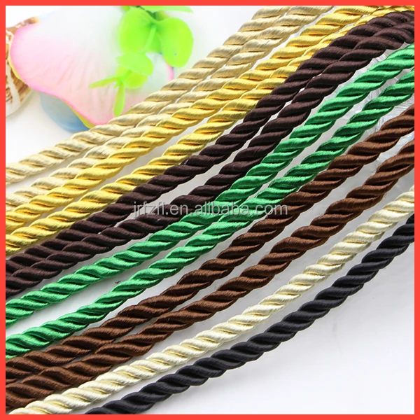Green Color 3 Strand With Two Black Tips Nails Rope Handle Tote Bag Shopping Bag