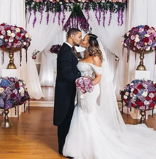 High Quality Mermaid Off Shoulder Bridal Gown Beauty American Wedding Dress