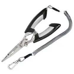 Booms Fishing H01 Stainless Steel Fishing Pliers Scissors with Lanyard
