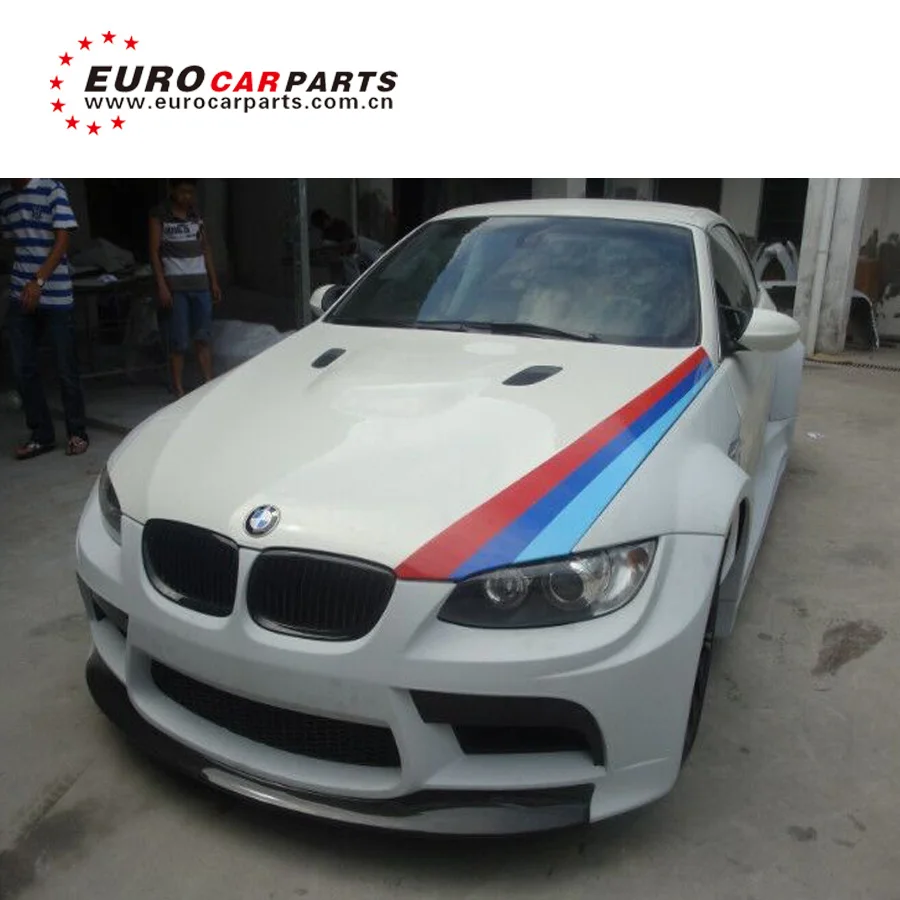 body kit for 3 series E92 to M3 wide Style with front bumper hood cover  fender ducts over fenders rear bumper FRP CF material