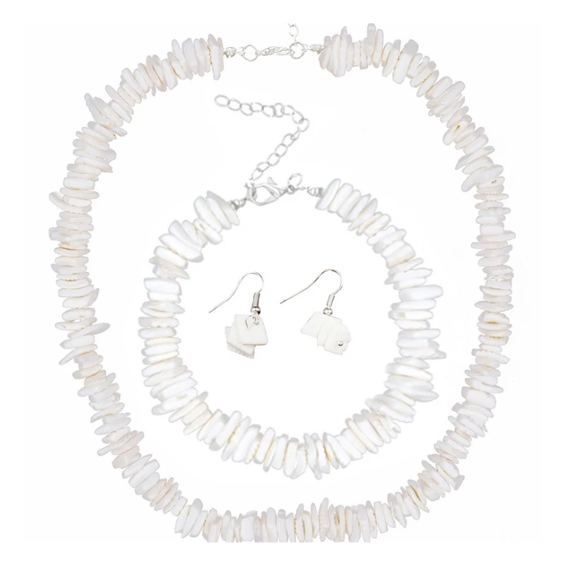 white broken shell necklace