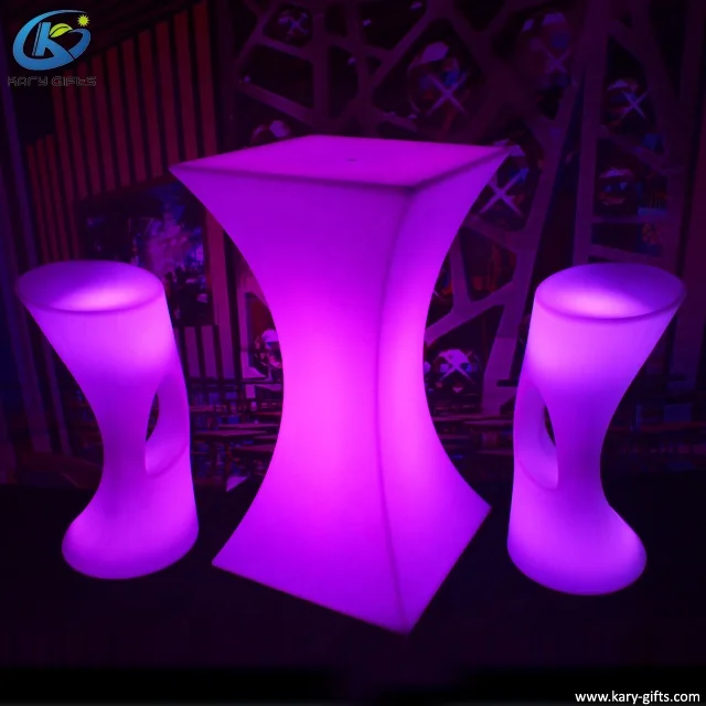 Rechargeable Portable Light up bar Table  Illuminated Led TableGlowing Led Cocktail Table