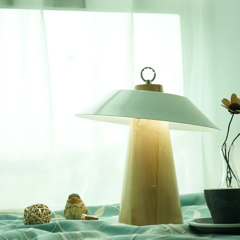 High Quality White Iron round base metal desk lamps LED Wooden Wood modern nordic design 2019 amazon best sellers table lamp