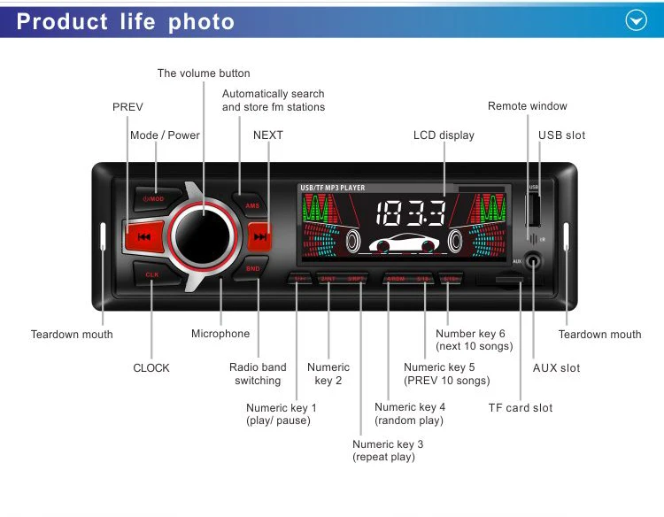 Car MP3 Player Car Alarm Double Din Digital Touch Screen Car Stereo