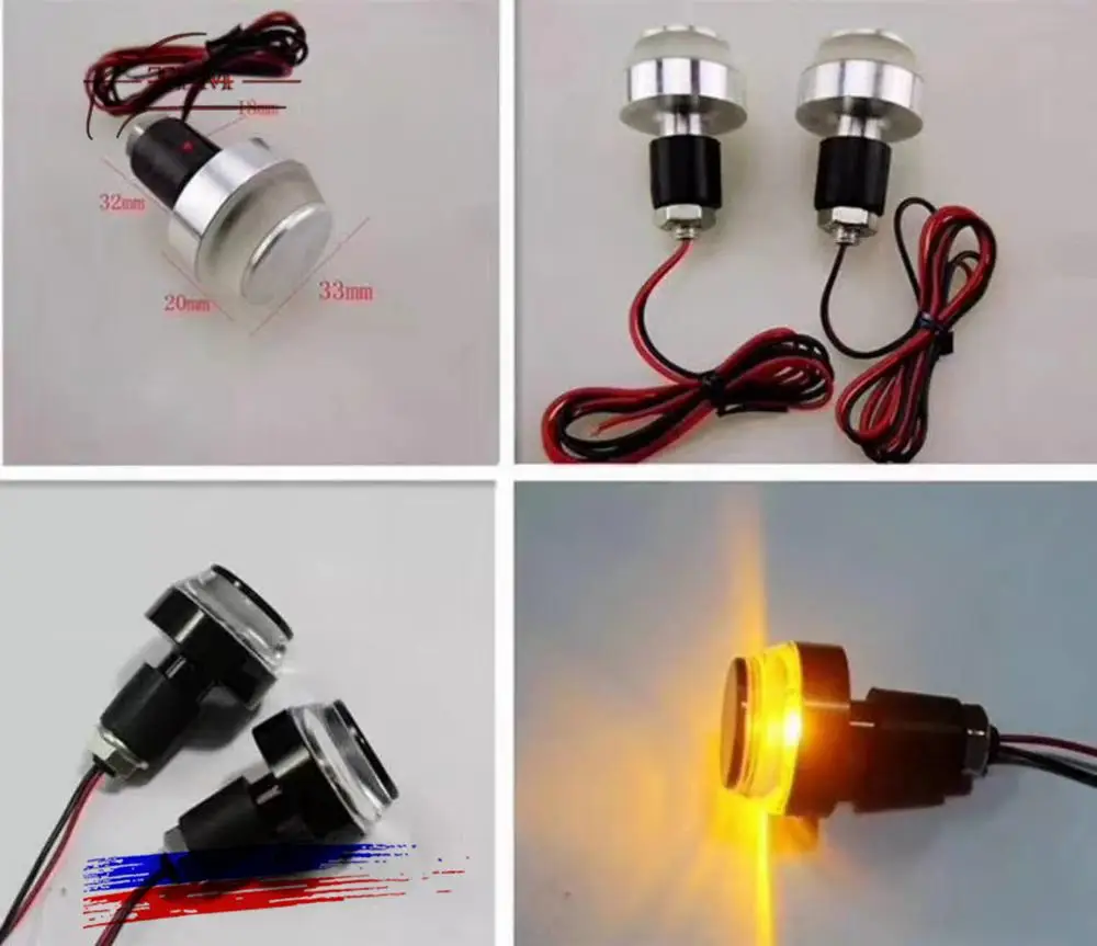 Система освещения мотоцикла белый желтый указатель поворота светодиодный индикатор мигалка рукоятка Руль конец