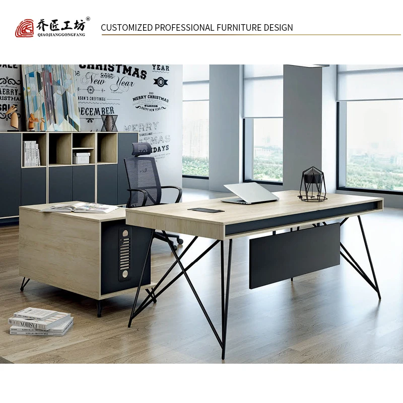 Современный стол L-образной формы в стиле лофт, офисная мебель, стол в комплекте со стулом, стол для босса