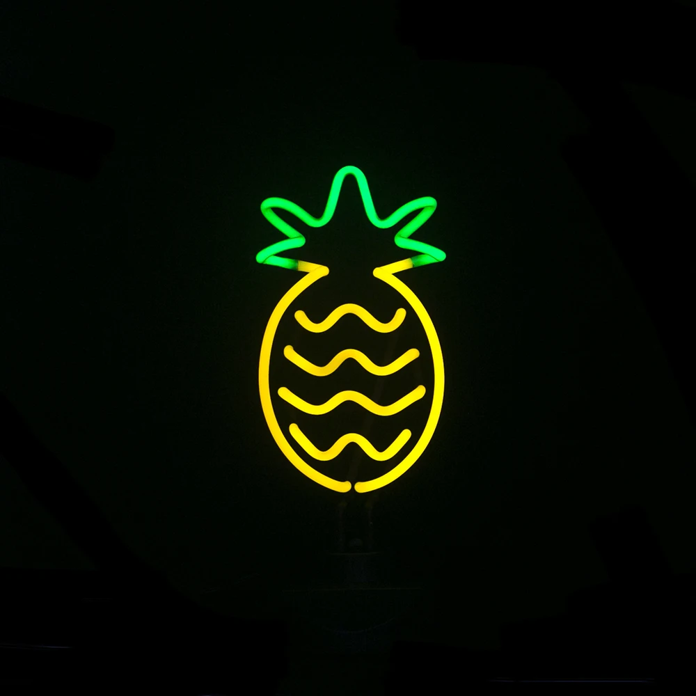 Pineapple LED Neon Light Table Lamp Home Decor Retro Sign Yellow Led Night Lamp Decorative Lights