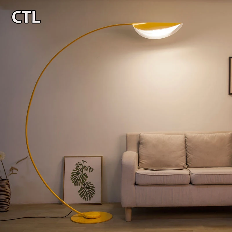 Гостиная Угловые современные Большие стоячие напольные светильники гостиничный домашний декор черный металлический рыболовный дуговой стиль минималистский напольный светильник