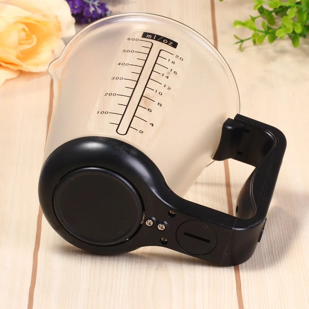 Electronic Measuring Cup Plastic Tool Graduated Digital Jug With Scales  Kitchen Beaker Weigh Temperature Measurement LCD Display