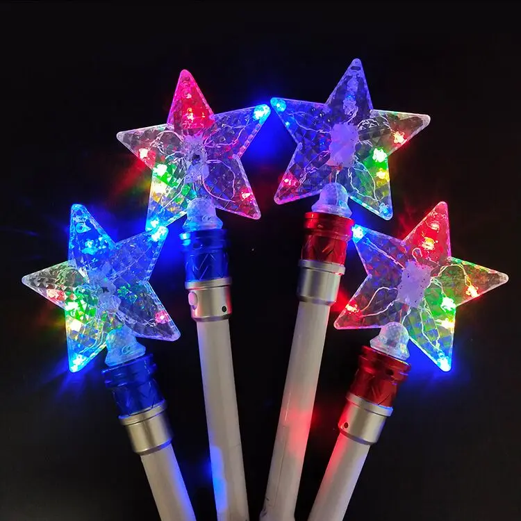 Baguettes Lumineuses Tournantes Pour Enfants - Jouet étoile Paillettes Avec Lumière Colorée Pour Fêtes