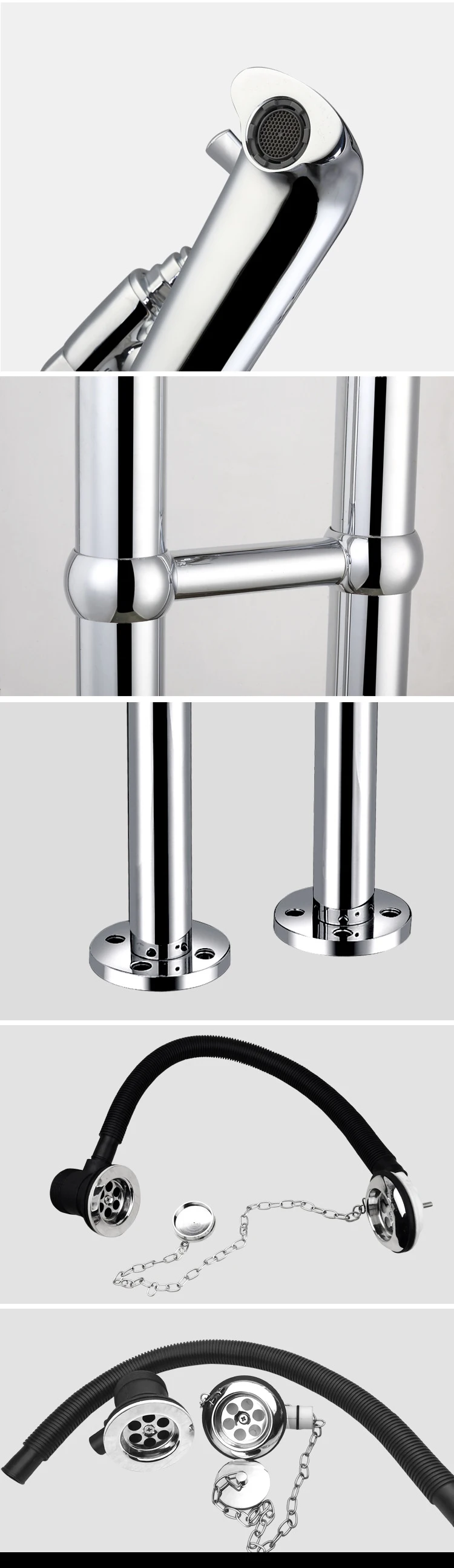 Traditional Floor Mounted Bath Shower Mixer - Gold details