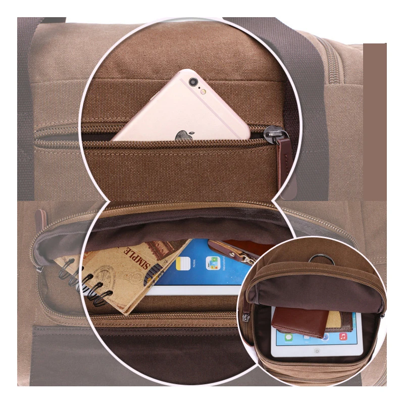 2019 Лидер продаж винтажный Холщовый кожаный дорожный рюкзак для ноутбука в стиле ретро Прямая поставка с