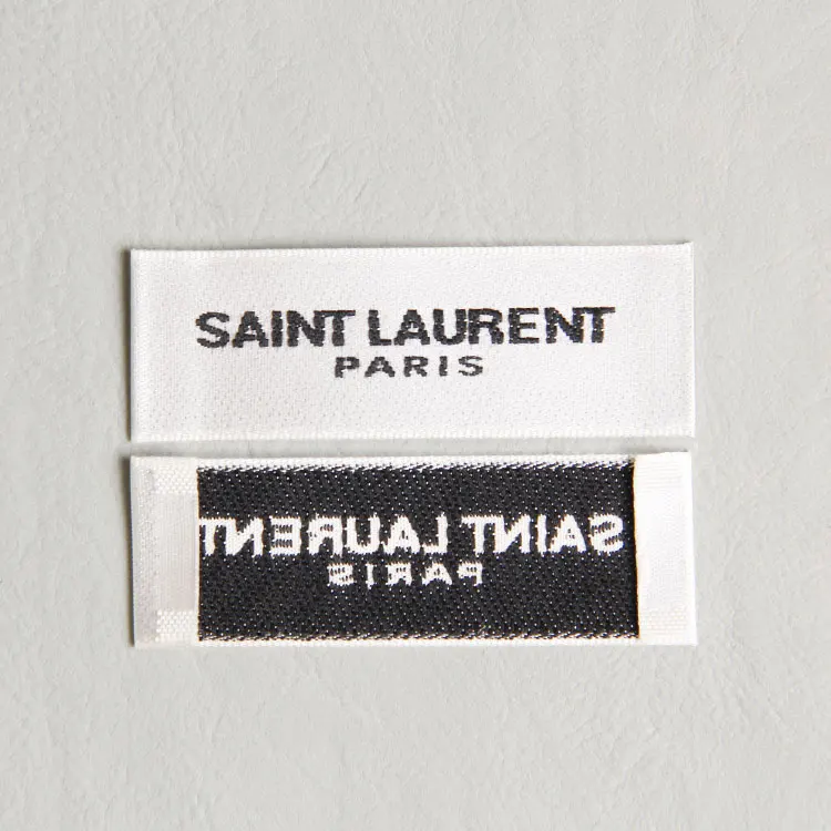 Free Design Service Folded or Flat Sewing Neck Label Personalized Clothing Garment Tags Satin Woven Labels Custom