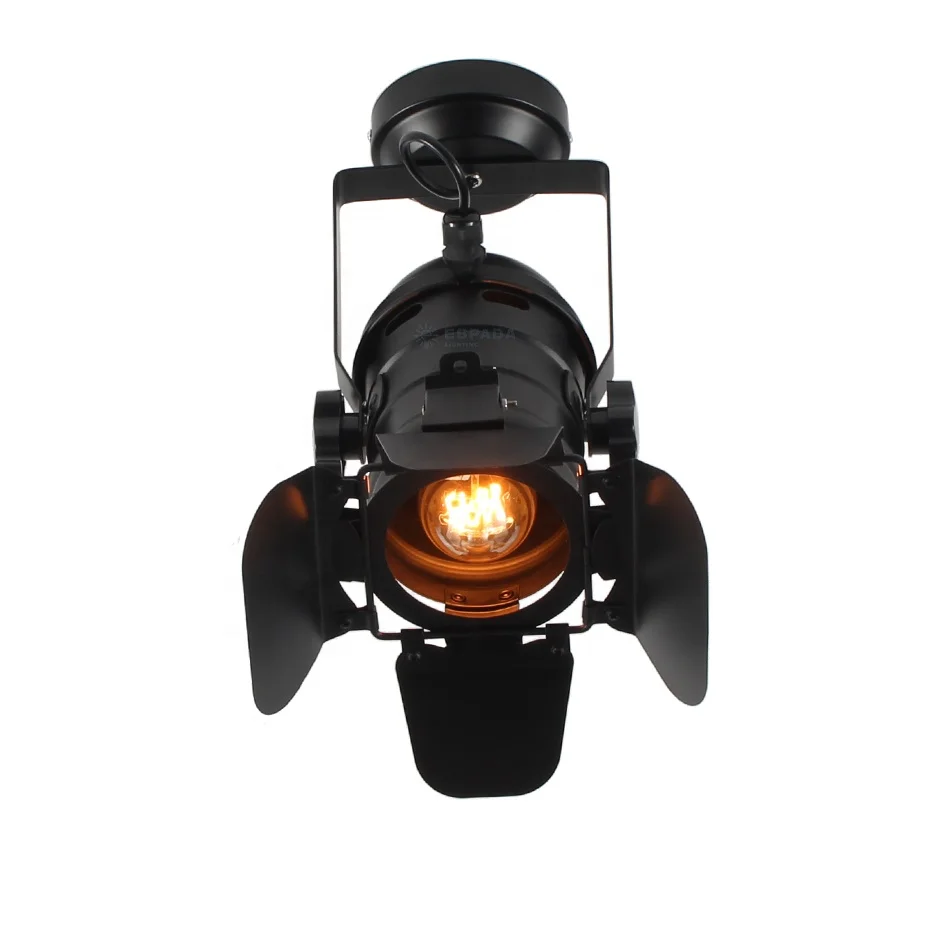 Vintage Industrial Iron Mount Spotlight E27 Track Lighting Ceiling Shop Light Fixtures LED Pendant Lights