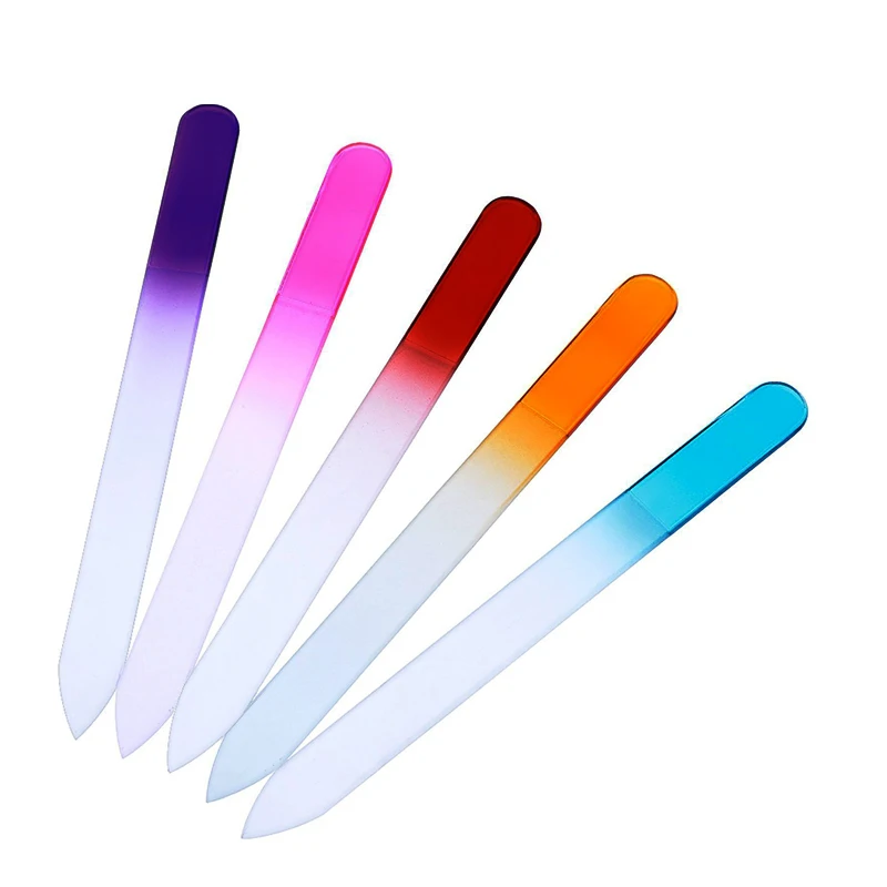 Wholesale Custom Crystal Glass Nail File Tempered Lime Genuine Colorful