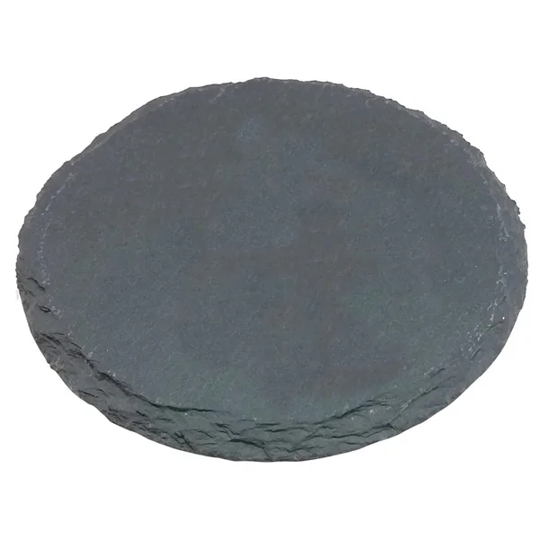 Hot Selling Round Custom Brand with Rubber Feet Slate Coaster