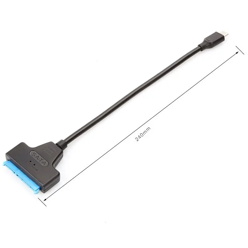External Hard Drive Connector for 2.5'' SATA Drives - SATA SSD / HDD to USB C Cable Black Color Top Quality Cabletolink