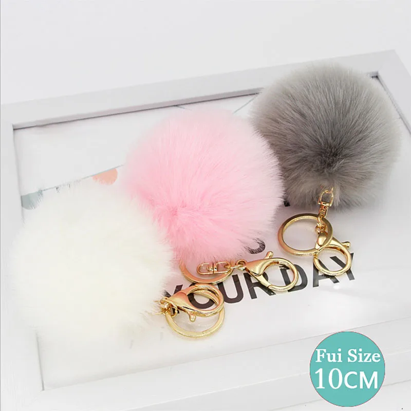 
Оптовая продажа, 10 см брелок Yongze из искусственного кроличьего лисьего меха, пушистый круглый шарик, брелок с помпоном, плюшевый брелок с возможностью настройки 