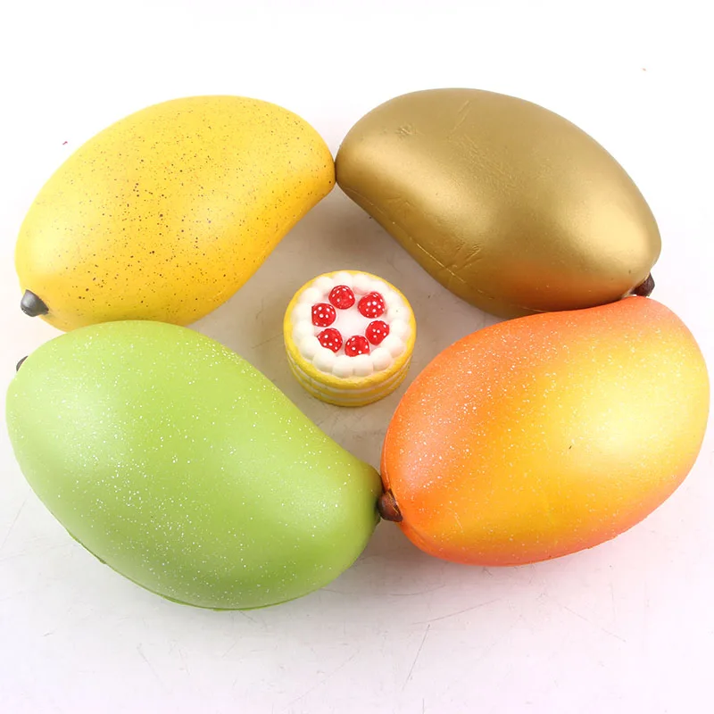 Jumbo манго мягкими замедлить рост четыре цвета Ароматические поддельные фрукты стресса игрушки приятно пакеты