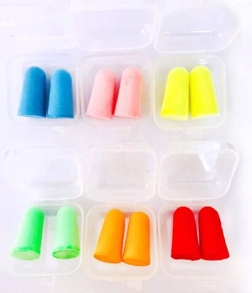 Factory Direct Sale Protective Foam Ear Plug With Plastic Box Noise
