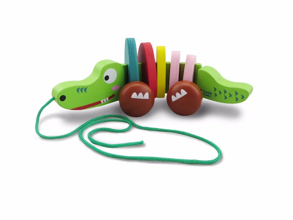 Crocodile Pull String Toy Wooden Pull Toys
