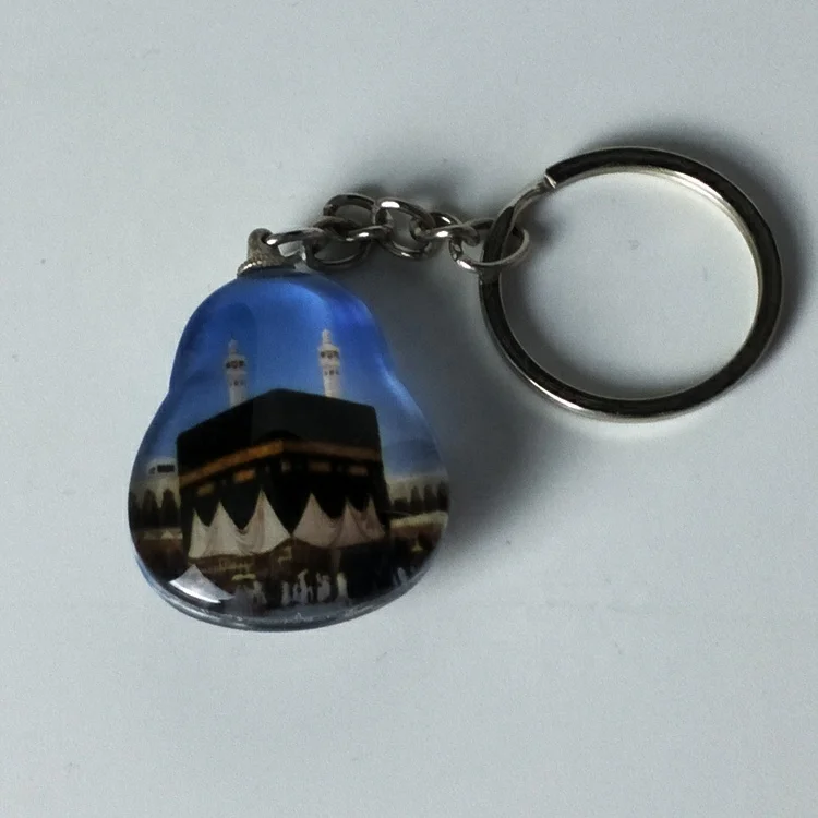 Wholesale Custom Rectangle Crystal Key Ring 3D Handmade Colorful  Sticker  Crystal Keychains for Wedding Souvenirs Gift
