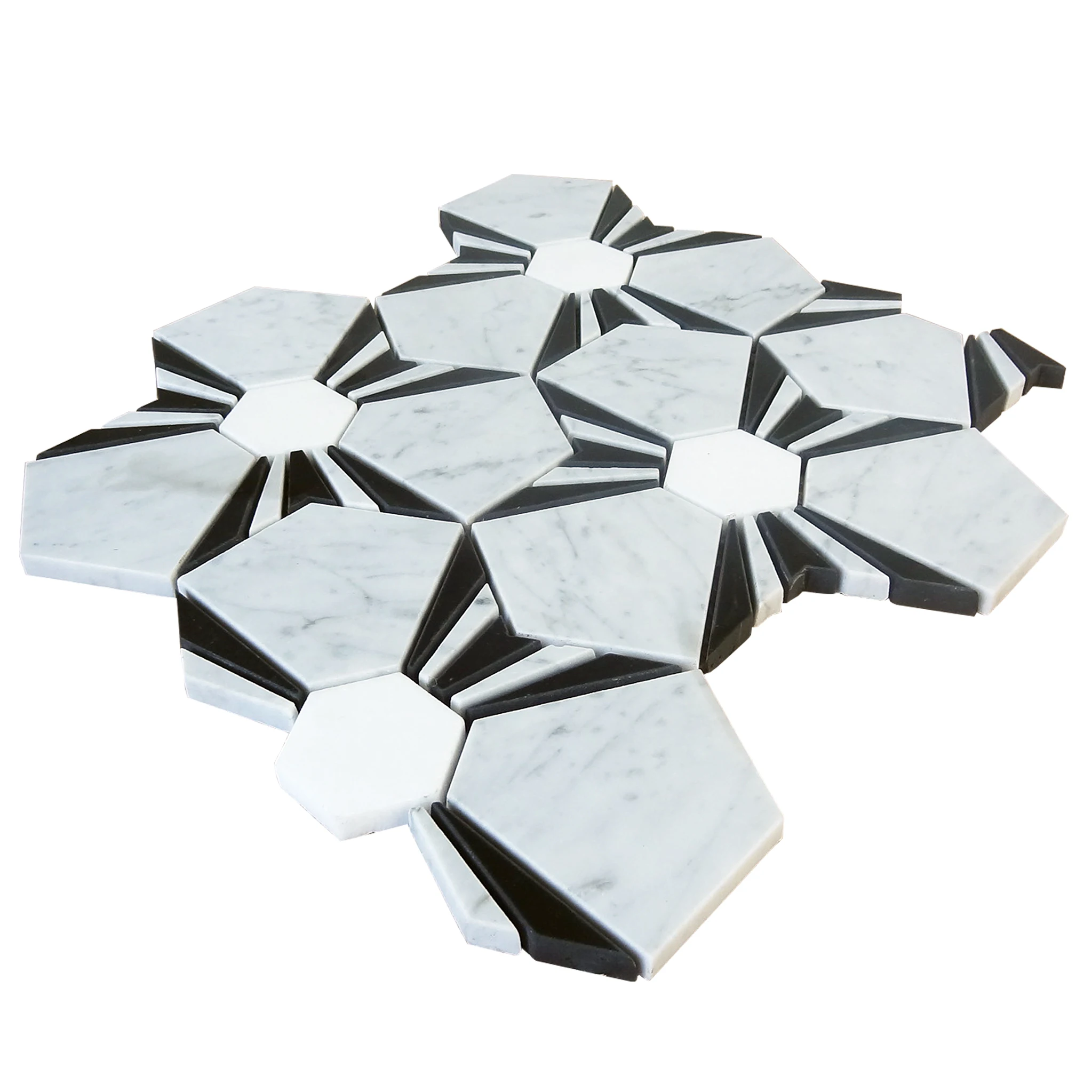 Wonderful Flower Stone Mosaic Art Design for Kitchen Pool Living Room and Interior Wall Decor Resin and Marble Material Tile