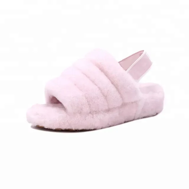 High quality sheep fur sweet colors girl heart burst  two kinds of wearing slippers