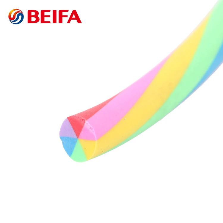 Beifa Brand RB0028 Rainbow Color Round Shape Custom Rubber Pencil Eraser