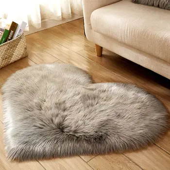 Super Soft Plush Fabric Heart Shaped Faux sheepskin Rugs And Carpets For Home Living Room Bedroom