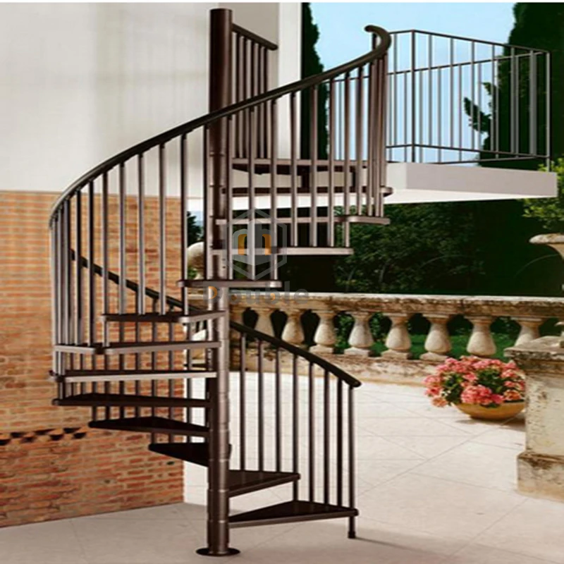 Outdoor galvanizing steel spiral staircase / metal helix stairs design