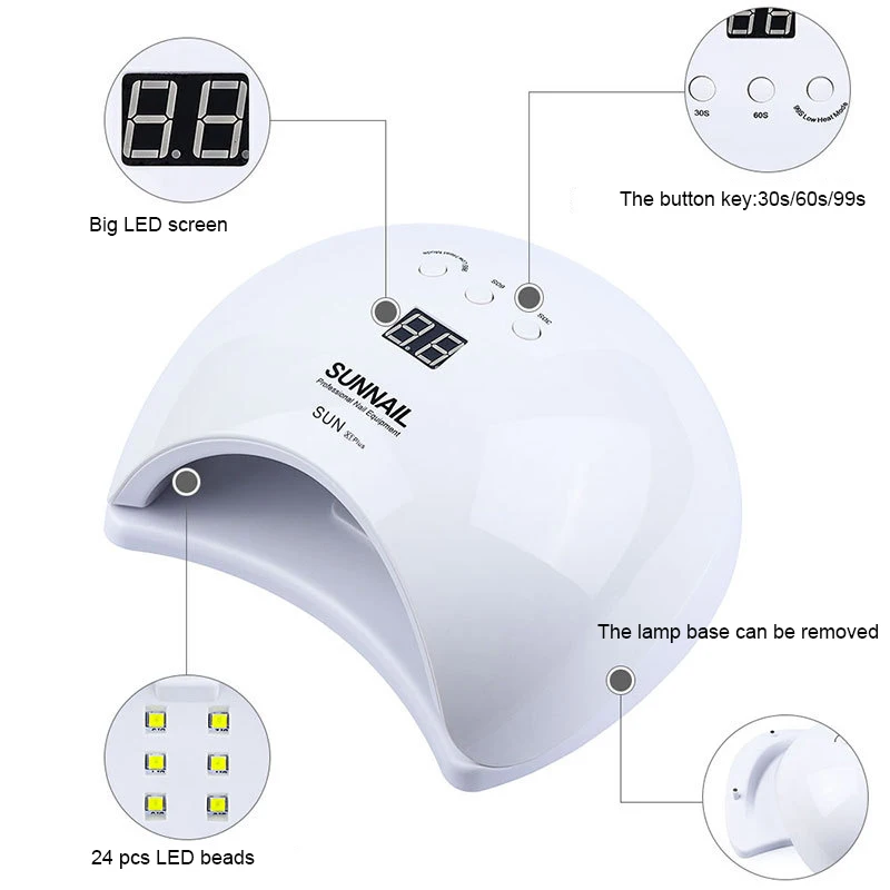 Защита от солнца X1 плюс 24 шт бусины света 50 Вт Мощность лака для ногтей здоровье и безопасность источник 365 + 405nm УФ светодиодная лампа