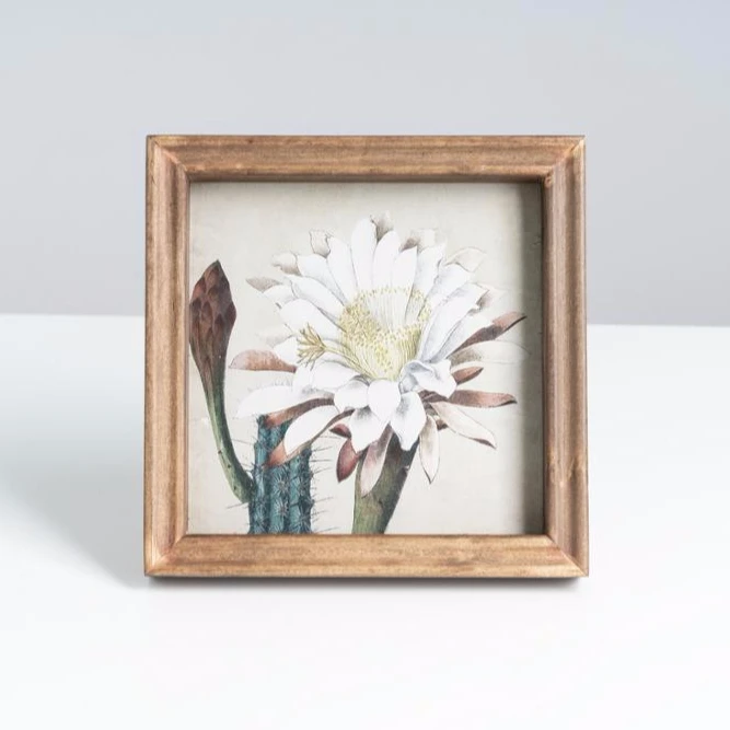 Деревянная Настенная картина с растениями, холст, рамка для украшения дома