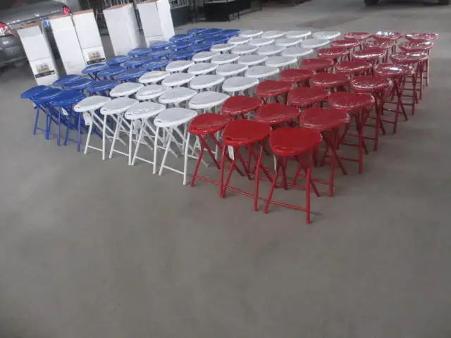 Портативный Легкий Металлический и пластиковый складной стул с ручкой для переноски