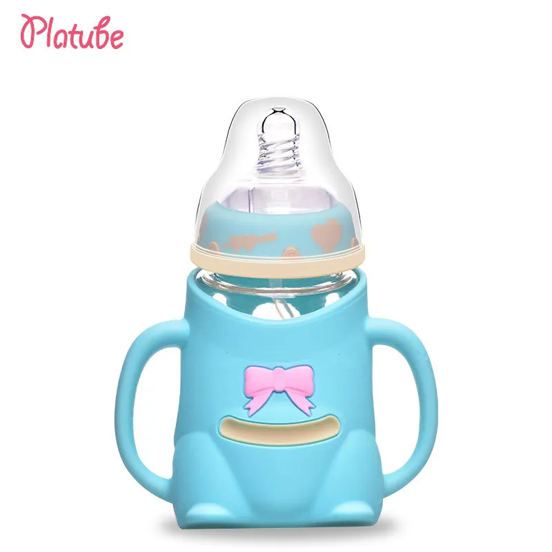 glass milk feeding bottle
