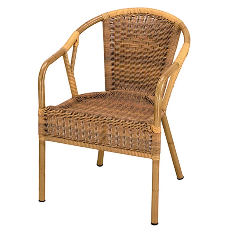 Дизайн стула из античного ротанга с порошковым покрытием из бамбука