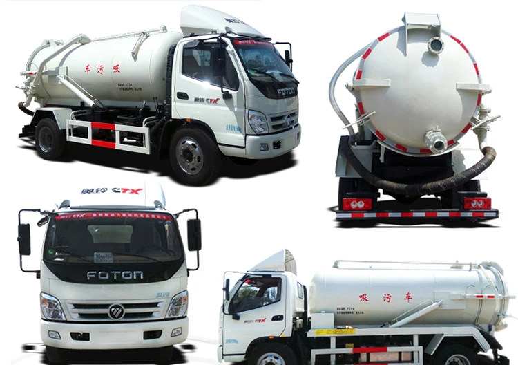 
Foton 4x2, высокое давление, комбинированный всасывающий и струйный очиститель сточных вод, грузовик, вакуумная мойка, грузовик для продажи 