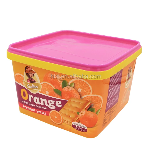 Square Plastic Boxes For Biscuit Iml Plastic Box 3.1l Disposable Plastic Container With Lid