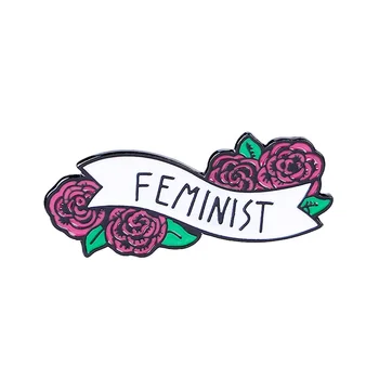 Women's Right Feminist Gift Pin Flower Design Custom enamel pin custom metal