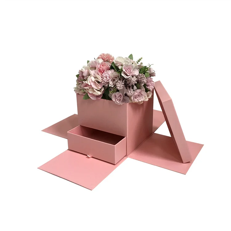 Квадратный ящик Подарочная коробка с цветами