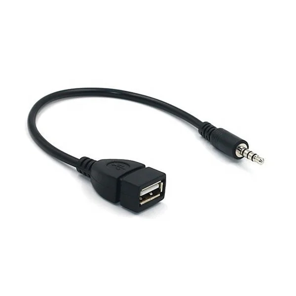 Portable véhiculaire Audio Haute Vitesse 3,5 mm Voiture MP3 mâle AUX Audio Plug Jack Jack vers USB 2.0 connecteur de câble de connecteur Femelle 