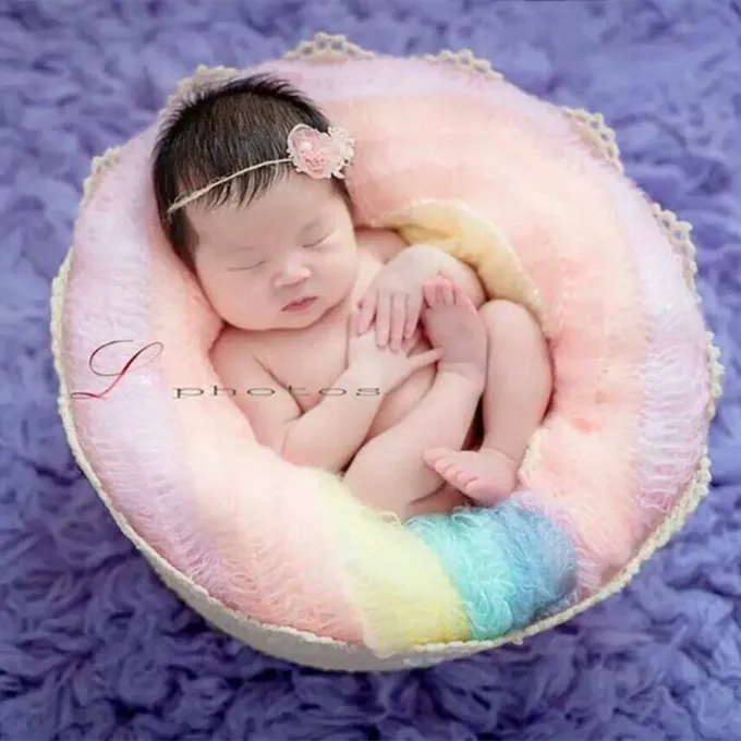 Crochet Etirable Arc En Ciel Bebe Fille Swaddle Wrap Mohair Bebe Cocon Nouveau Ne Couverture De Bebe Accessoires De Photographie Buy Film Etirable Bebe Bebe Cocon Product On Alibaba Com