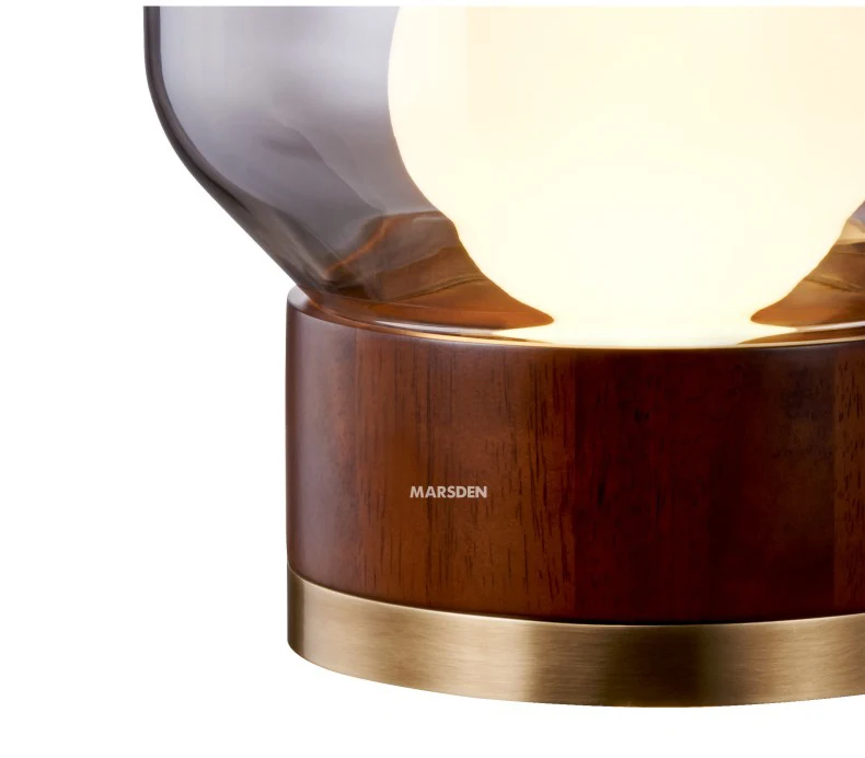 
 Современный коралловый Янтарный деревянный Базовый светодиодный светильник MARSDEN, товары для дома, для отеля, ресторана, декоративная настольная лампа, настольные лампы  