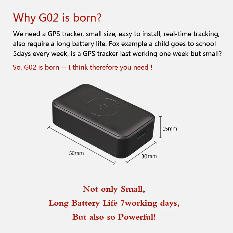 G02 Mini GPS Tracker - Real-Time Tracking for Kids & Pets